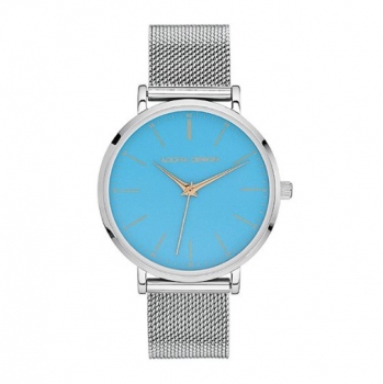 Adora AD8413 Unisex Quarzuhr mit silberfarbenem Edelstahlgehäuse, roséfarbenen Zeigern & Indizes, Milaneseband und 3 Bar Wasserdichtigkeit – stilvoll für Damen und Herren.